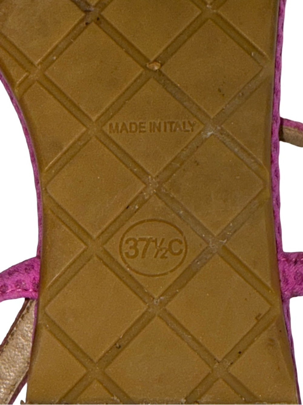 CHANEL FUCHSIA T-STRAP SANDALS WITH  WHITE CC LOGO MEDALLION - Picture 10 of 10